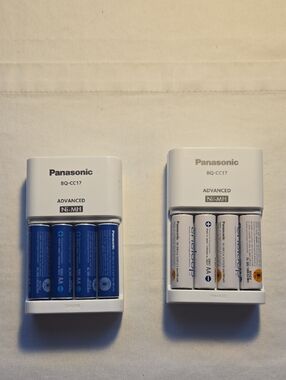 Panasonic Dual AA/AAA Ni-MH Battery Chargers with Blue and White Batteries